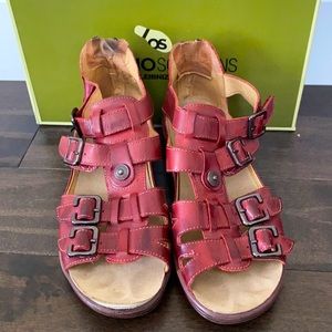 Ortho Solutions by Hans Leibniz Leather Sandals - Wine Red.  Size: 37
